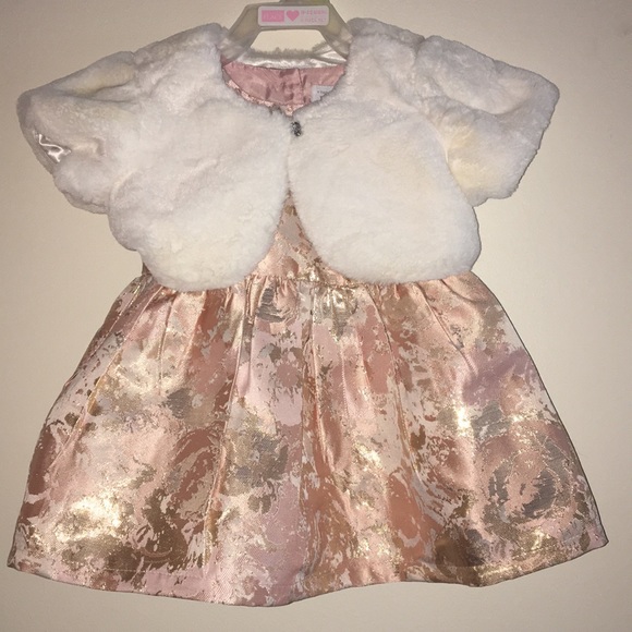 children's place rose gold dress